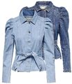 Only Damen Jeansjacke leichte Jeans Jacke Jeanshemd Bluse mit Gürtel ONLJules