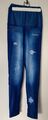 Winshape Leggings XS Damen Jeans Tights High Waist, ocean blue