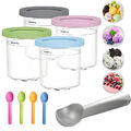 4er Set Für Ninja Dessert-Behälter Becher mit Deckel Creami Eismaschine NC300EU