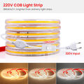 230V COB LED Streifen Stripe Lichtleiste Lichtband Licht AN/AUS Selbstklebend DE