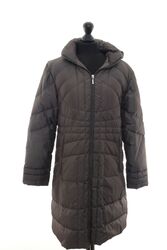 Moncler Damen Daunenmantel Mantel Montana Gr 2 grau warm lang Kapuze wie Neu