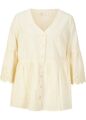 Bluse mit gerafften Ärmeln Gr. 38 Beige Damen Shirt Bluse Top Neu