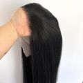 Weich Long Straight Schwarz Frontal Lace Wig Damen Hitzebeständiges Haar