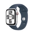 Apple Watch SE 2.Gen 44mm Cellular Silber Sportarmband Blau M/L Neuwertig Rechg.