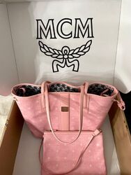 MCM Shopper Rosa Grösse M limitiert LIZ WENDESHOPPER IN VISETOS