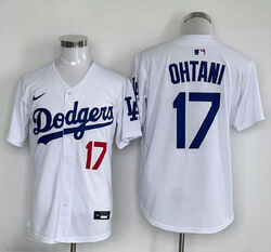 Men's Shohei Ohtani DODGERS #17 Men's Jersey White Blue All Stitched+++