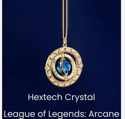 League of Legends: Arcane drehbarer Hextech Kristall Zirkon Halskette Anhänger