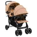 Geschwisterwagen Zwillingswagen Babywagen Kinderwagen Baby Buggy Stahl vidaXL