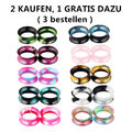 Neu 2er Graffiti Flesh Tunnel Silikon Ohr Plug Piercing Extra Weich und Flexibel