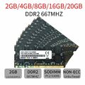 20GB 16GB 8GB 4GB 2GB DDR2 PC2-5300S 667MHz 2Rx8 Black SODIMM Laptop Memory DE