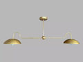 Mid Century Moderner Sputnik-Kronleuchter 2-Arm Pendelleuchte Messing...