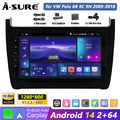 64GB Android 14 Autoradio Carplay BT 5.0 GPS Navi für VW Polo 6R 6C 9N 2009-2018