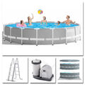 INTEX Komplettset Prism Frame Pool Ø 549x122cm + Filterpumpe Swimmingpool