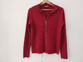 Jake’s Damen Feinstrickpullover Strickjacke Langarm Reißverschluss Rot Gr L