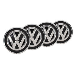 4x ORIGINAL VW Nabendeckel Nabenkappe Felgendeckel Chrom Schwarz UP 1S0601149D