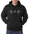 Youth Designz Heartbeat Musik Herren Hoodie mit Print Lustig HipHop Rock Singen