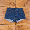 Vintage Levi's Denim Shorts 30 Levis 501 Raw Hem USA Made 80s Damen Stonewash