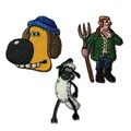 3x Shaun das Schaf Bügelbild - Cartoon Patches Applikation Bügelflicken Aufnäher