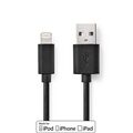 Ladekabel USB Kabel 8-Pin Anschluss 1m Schwarz für iphone ipad ipod 3A