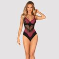 Sexy Body Schwarz/Pink  Dessous Einteiler mit feiner Spitze Gr XS/S, M/L, XL/XXL