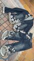 Jeans Anzug Echt Pelz Einzelstück 38-40 Jacke Hose Vintage