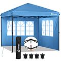 Pavillon Pop up Faltpavillon 3x3m Wasserdicht Gartenzelt mit 2 Seitenwänden