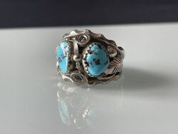 Silber Ring mit Türkis Herrenring Navajo