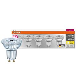 5 x Osram LED Lampe PAR16 Glas Reflektor 4,3W =50W GU10 350lm warmweiß 2700K 36°