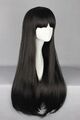 Ladieshair Cosplay Wig Perücke schwarz 70cm glatt Karneval Halloween