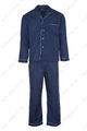 Champion Herren-Pyjama-Set einfarbig Baumwolle traditionell lang blau, marineblau UK-Größe S-5XL