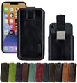 Suncase Hülle Tasche Echt Leder Handyhülle Schutz Slim Case für iPhone 15 Plus