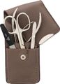 TAUPE 4-TLG. Maniküre-Etui echt Leder BECKER-MANICURE Erbe Solingen Manicure Set