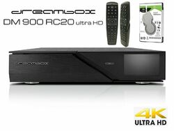 Dreambox DM900 RC20 UHD 4K 1x DVB-S2 FBC Twin Tuner E2 Linux PVR + 1TB HDD