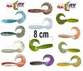 3 Twister 4" von Relax 8 cm  Hecht Zander Barsch Forelle Huchen Meeresangeln