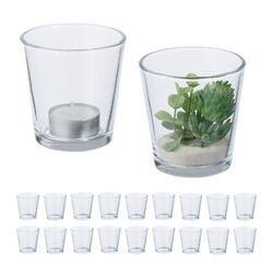 Teelichtgläser Teelichthalter Windlicht Kerzengläser Kerzenhalter Glas 20er Set