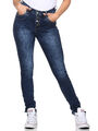 Jewelly Damenjeans Hüfthose Skinny  Chino lange Hose Stretch  Denim Boyfriend