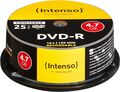 Intenso DVD-R 4,7 GB 16x DVD-Rohlinge Bedruckbar Kratzfest 25er Spindel