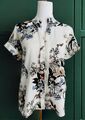 Blumen Shirt Bluse Ethno Boho Safari Pflanzen Floral Asia Kimono Stil Hawaii M L