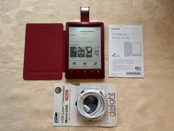 Sony PRS-T3 S eBook Reader in Rot, mit vielen eBooks , Sehr Gut!