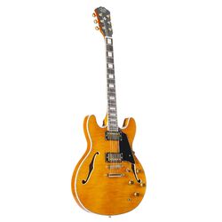 J&D SH 40 TA Halbakustik E-Gitarre Transparent Amber Riegelahorn 22 Bünde Jazz