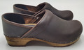 Clogs Leder Holz Sanita Wood Jamie Closed Pantoletten  Braun Gr 35 EU 1201005W