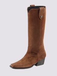 HEINE Damen Leder Stiefel Cowboy-Absatz "cognac" Gr. 37 UVP:189€ 9.8176