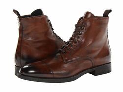 Handgefertigte braune Toning Stiefelette, Herren knöchelhohe Lederstiefeletten-Schnürung