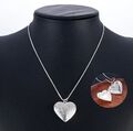 Herzkette Herz Anhänger Echte S925 Silber Kette mit Herz  Geschenk