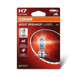 OSRAM NIGHT BREAKER® LASER H7 NEXT GENERATION HALOGEN SCHEINWERFERLAMPE 12V# +150% MEHR HELLIGKEIT - 64210NL-1BL - EINZELBLISTER #