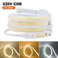 230V COB Neon LED Stripe Streifen Flex Schlauch diffus AN/AUS Lichtband Außen