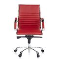 Bürostuhl / Chefsessel PARMA 10 Leder rot Chrom hjh OFFICE