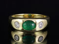 Brillant Smaragd Band Ring ca. 1,20ct    585/- Gelbgold