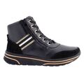 Ara Sapporo Damen Stiefelette,Sneaker,Fußbett,Weite H,Leder,Schwarz,Gr. 7,5