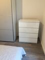 IKEA MALM Kommode mit 4 Schubladen inkl. Glasplatte, Hochglanz weiß, 80x100 cm